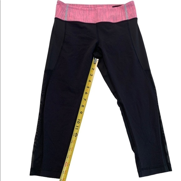 Lululemon Athletica Black & Pink Mesh Leggings Size 6 - Picture 9 of 16